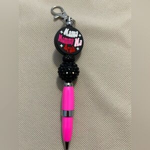 Pink and Black Key chain charm  / Pen  Accessory